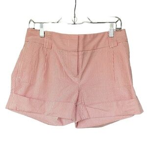 J Crew Salmon pink coral striped sear sucker shorts